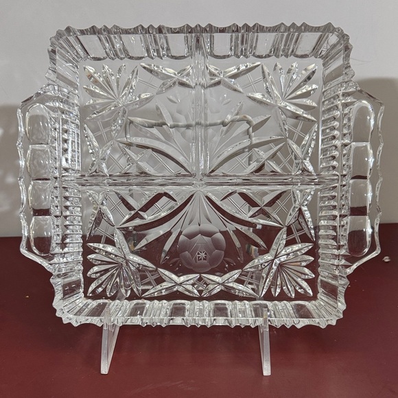 Other - Vintage Lead Crystal Relish Dish, Elegant, and Pristine Divided 3-Section